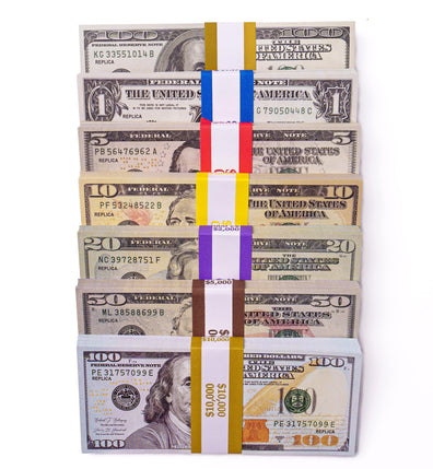 $28,600 Prop Money (7 Mixed Stacks of All Denominations)